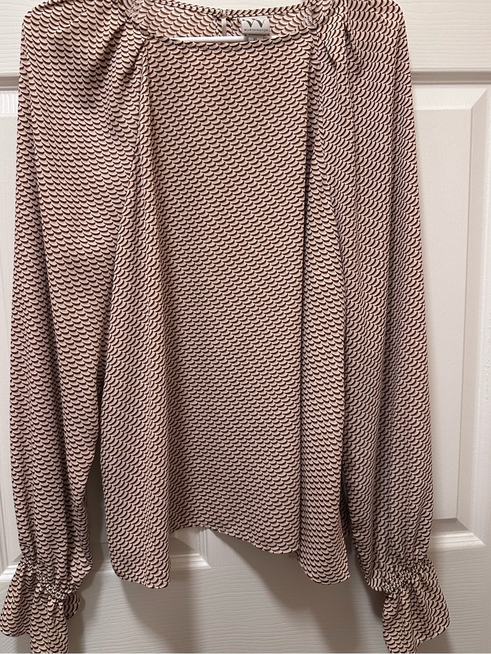 Patterned Long-Sleeve Blouse